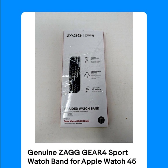 Genuine ZAGG GEAR4 Sport Watch Band for Apple Watch 45 / 44 /42MM - Picture 2 of 3